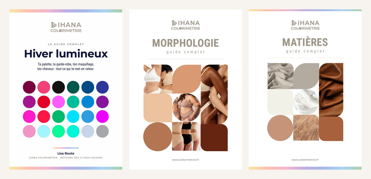 Kit garde-robe hiver lumineux : guide hiver lumineux, guide morphologie, guide des matières