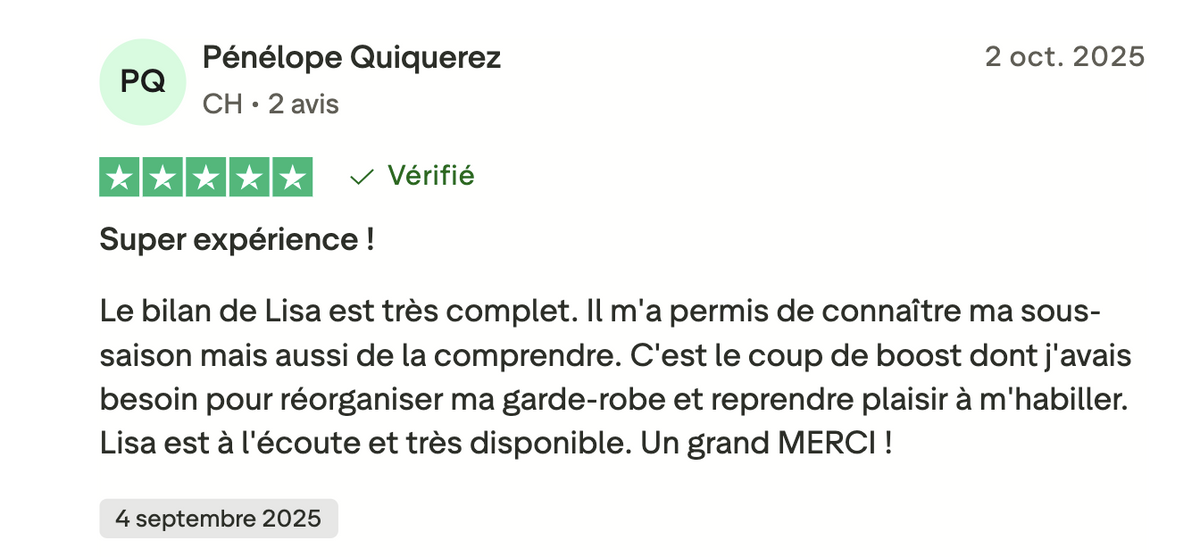 avis meilleur test colorimetrie IHANA Lisa Routa : super expérience, le bilan de Lisa est très complet