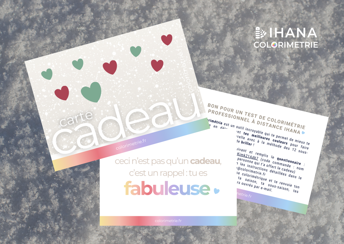 Carte cadeau - test colorimétrie